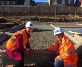 Morpeth couple lay one of the first bricks on their dream home